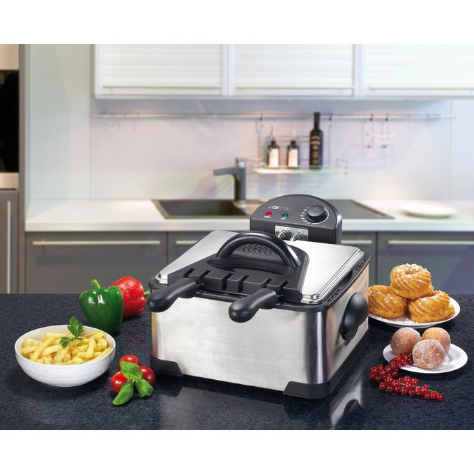 Shop Clatronic FR 3195 Double Deep Fat Fryer Silver Jumia Egypt