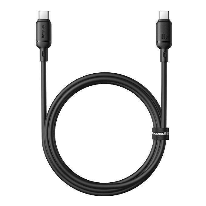 product_image_name-Baseus- Silky Series Fast Charging Cable Type-C to Type-C 100W 1m Cluster Black-2