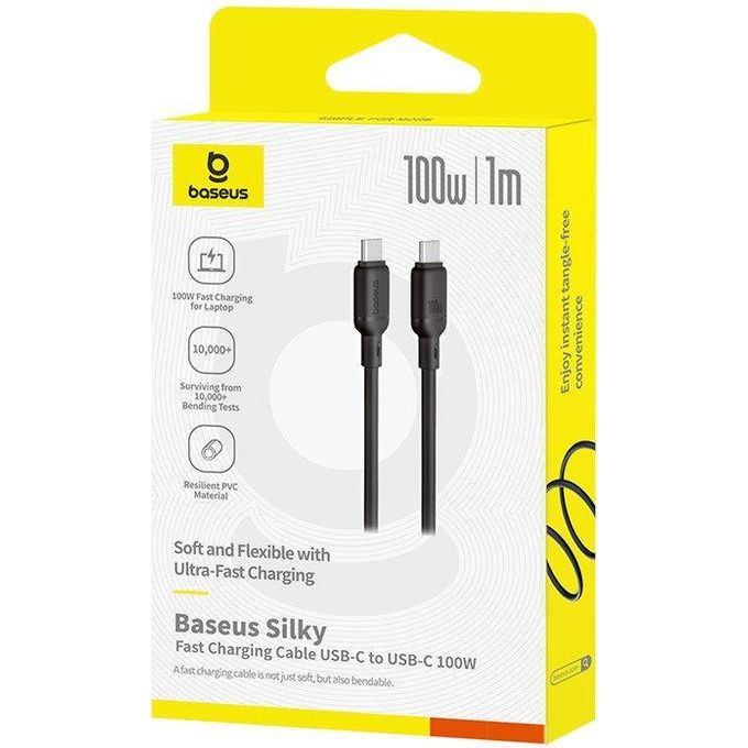 product_image_name-Baseus- Silky Series Fast Charging Cable Type-C to Type-C 100W 1m Cluster Black-5