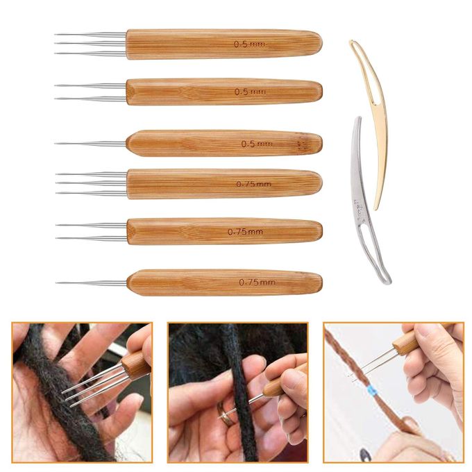 GZGXKJ Dreadlock Bamboo Handle Crochet Hooks 0.5 mm 0.75 mm Ergonomic Crochet  Hook Set for Hair Crochet Hooks DIY Braids and Crafts 6 Pieces : :  Arts & Crafts