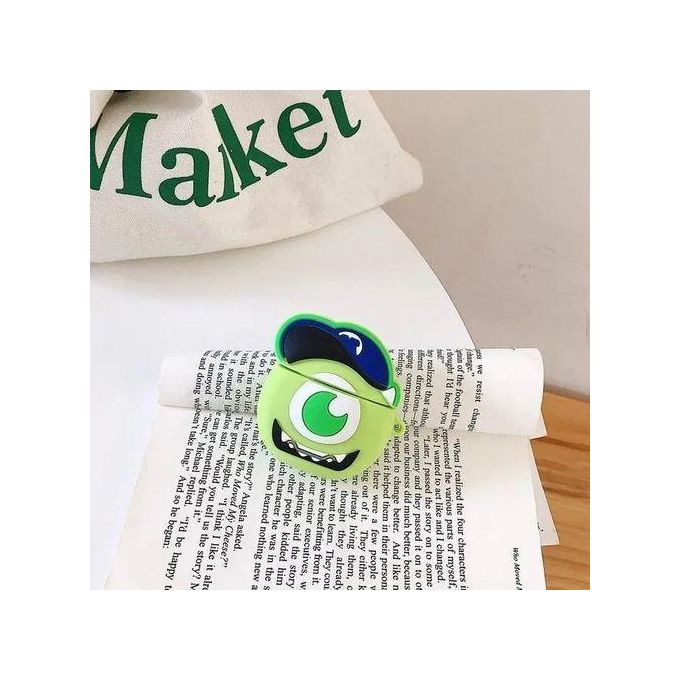 3D Mike Wazowski Airpods Protective Silicone Case - Green