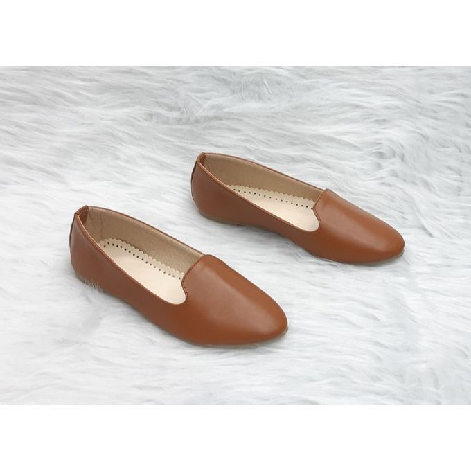 camel ballerina flats