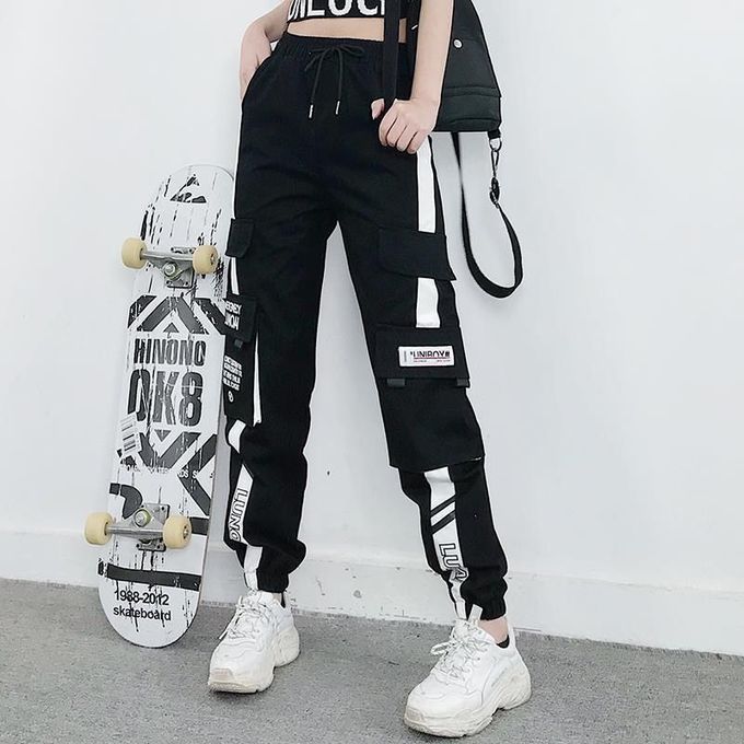 Fashion (Black White)Women's Joggers Casual Sports Summer Girls