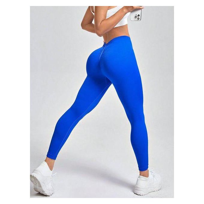 2023 Back V-Shaped Waist Leggings High Waist Push Up Female Buttock Lifting  Sports Fitness Solid Slim Elastic Workout Pants