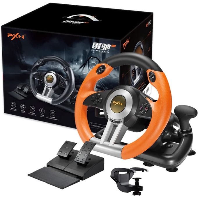 V3 Pro Gaming Steering Wheel With 180 Degree Rotation