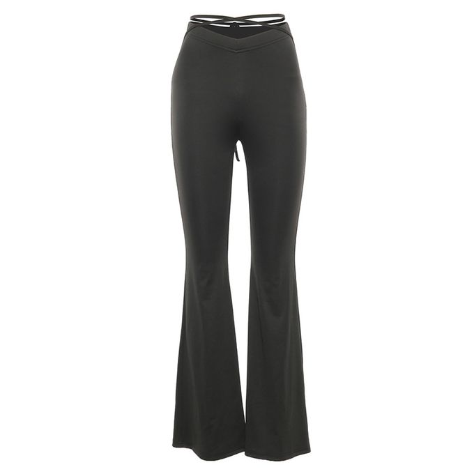 Fashion （black）BOOFEENAA Cyber Y2k Flare Pants E Girl Style Sexy