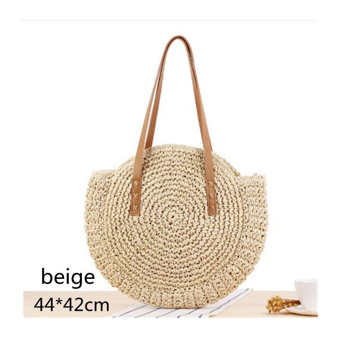 Gusure Summer Straw Bach Bag Handmade Woven Crossbody Bags Rattan