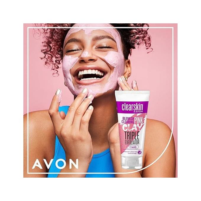 Gommage Triple Exfoliator Avon à L'argile Rose - Pour Peaux à Imperfections Et Pores Obstrués