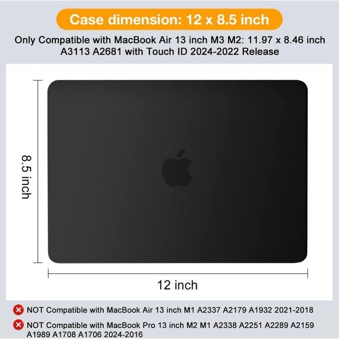 TeDaWen Compatibile MacBook Air 13.6 pollici Custodia 2022-2025 Modello di rilascio: chip A3240 M4 A3113 M3 A2681 M2, custodia rigida per laptop con motivo stampato per MacBook Air 13.6, spiagge
