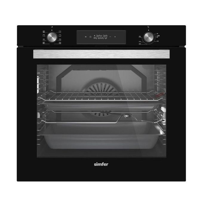 60cm built-in oven, black glass, safety, automatic ignition, fan ...