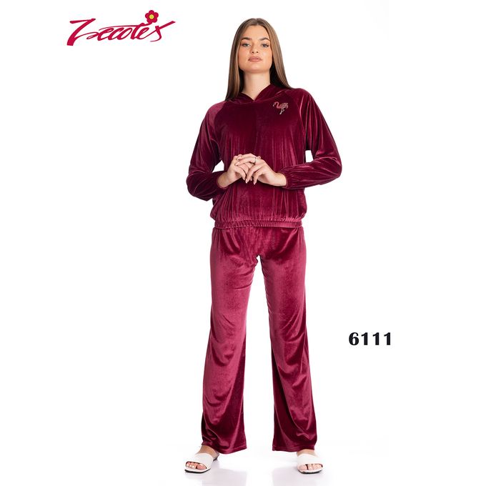 ZECOTEX Double Cashmere Pajamas for Women, 100% Cotton, Full Sleeves  Zipper Jacket + Head Cover Pajamas, Comfortable Home Wear for Winter