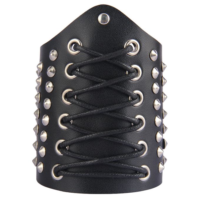 1pc Medieval Bracers Steampunk PU Leather Wristband Bracer Rivet