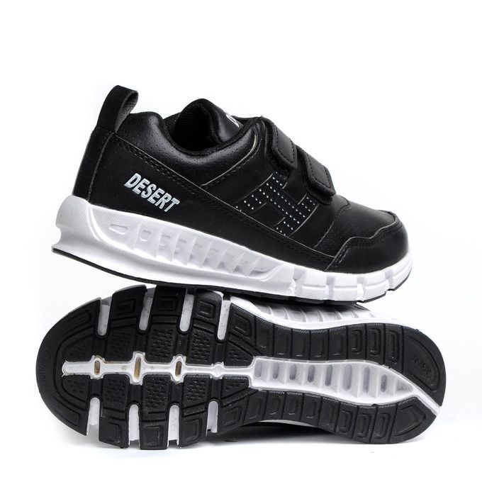 boys black velcro sneakers