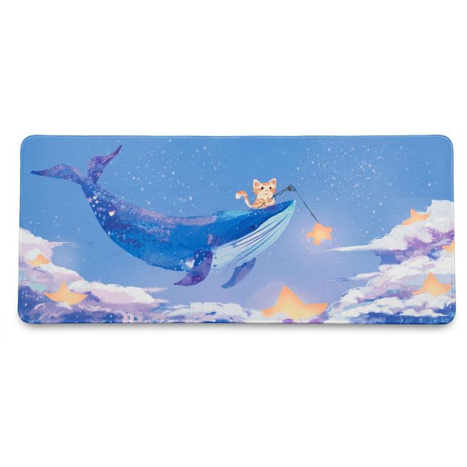 Large Gaming Mouse Pad Desk Mat with Cute Whale and Cat
