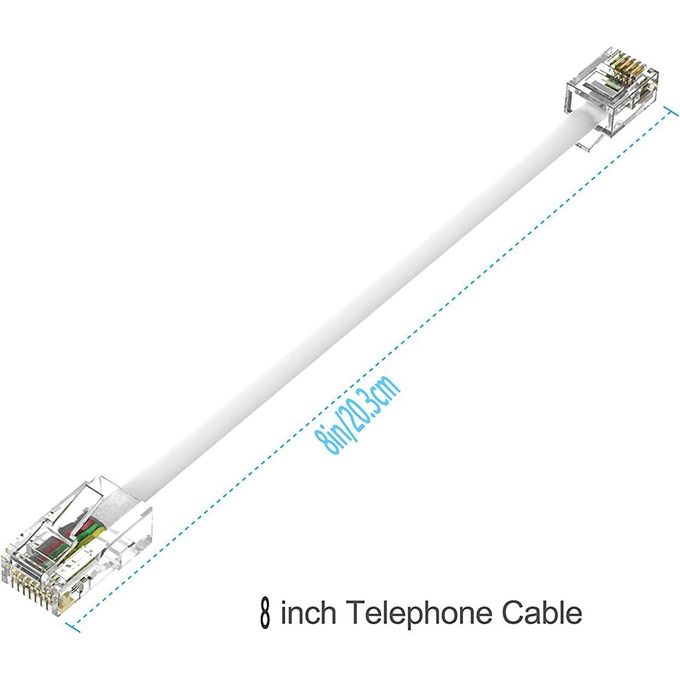 محول RJ45 انثى الى RJ11 انثى، كابل ايثرنت خط الهاتف 8P8C 6P4C أسود ...