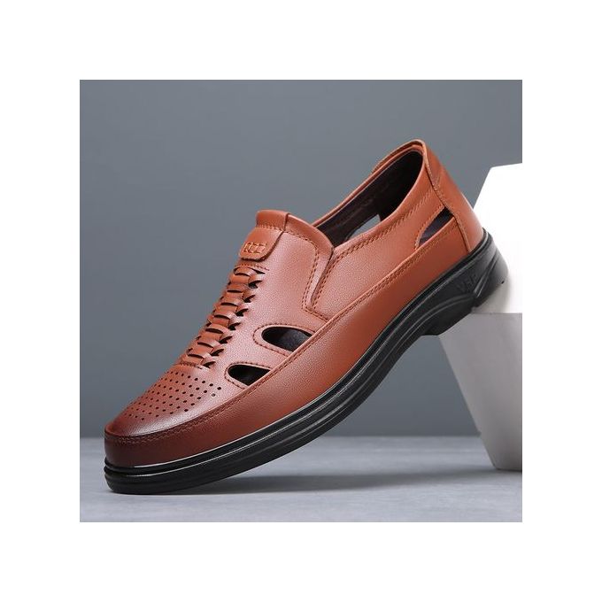 Men Hollow Leather Derby Shoes Casual Dress Formal Business Suits Office  Shoes