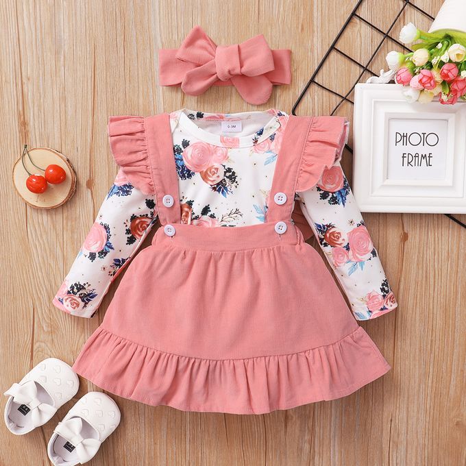 Fashion Baby Girls Autumn Winter Clothes Set Long Sleeves Floral