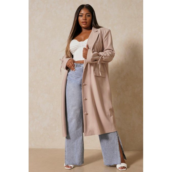 Beige top duster coat