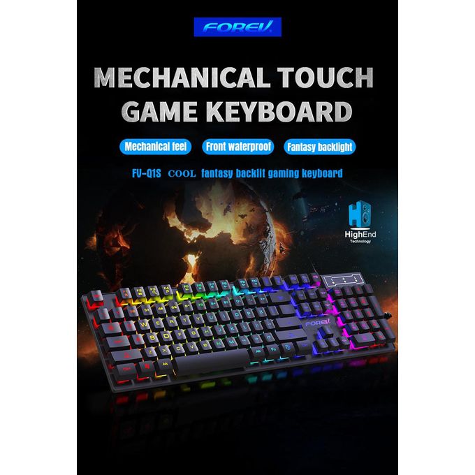 product_image_name-Forev-FV-Q1S USB Membrane Keyboard With Rainbow Backlit LED For PC Arabic/English-2