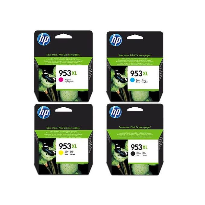 HP 953 XL Black + 953 XL Tri Color Ink Cartridge Set - 4 Pcs