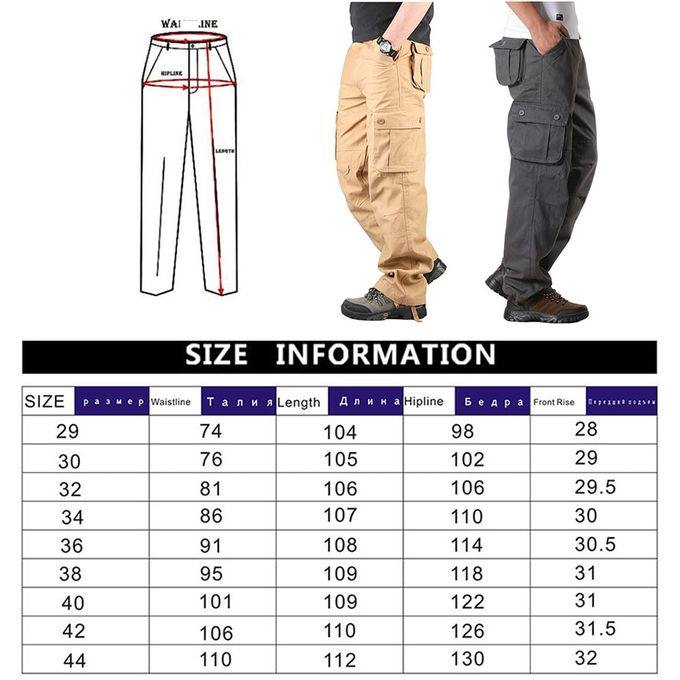 Generic Men's Cargo Pants Men Casual Multi Pockets Large Size