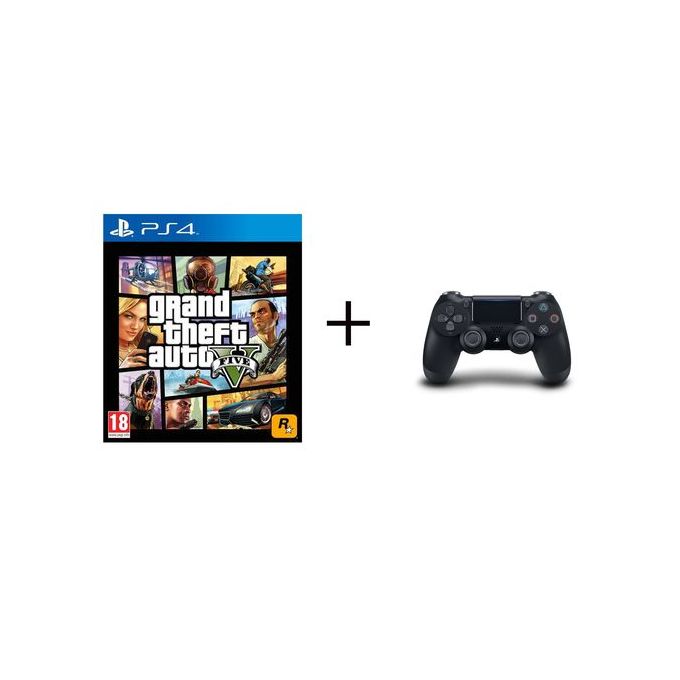 Shop Sony Gta 5 Cd Playstation Dualshock 4 Wireless Controller Jet Black Jumia Egypt