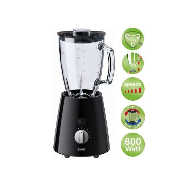 Shop Braun Jb3060 Tribute Collection Blender With Glass Jug 800 Watt Black Jumia Egypt
