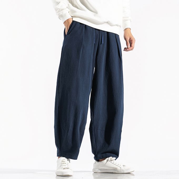 Tangnade Pants For Men Fashion Casual Loose Solid Color Harem Pants Wide  Leg Elasticated Pants - Walmart.com