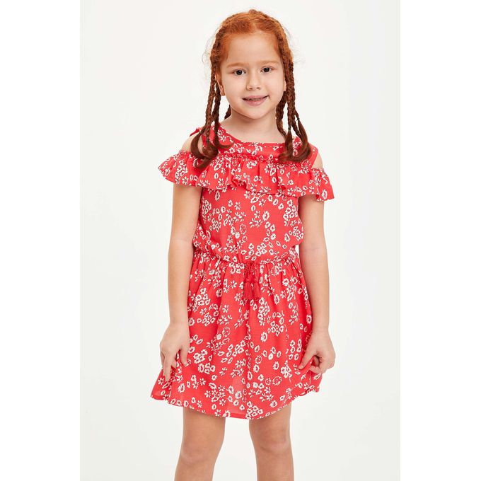 Shop Defacto Girl Red Regular Fit Woven Dress Jumia Egypt