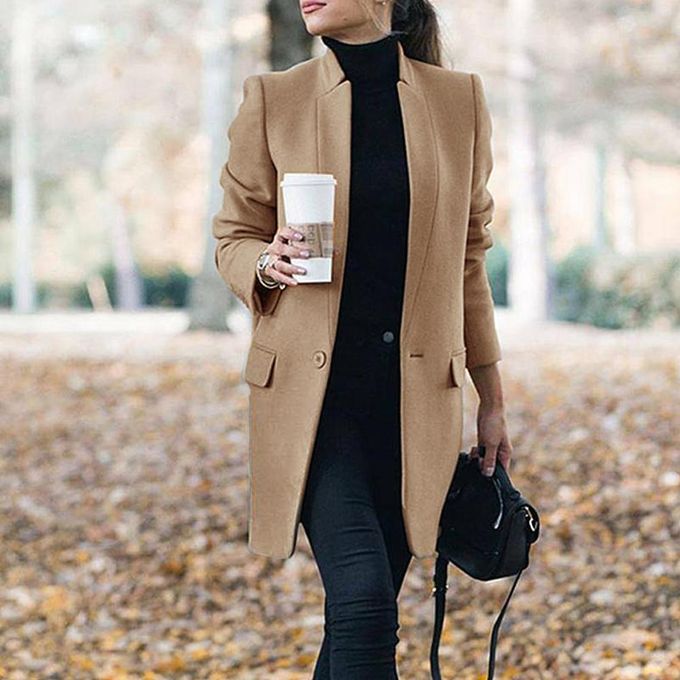 Fashion Women Trench Long Coat 2021 Winter Spring Lapel Long