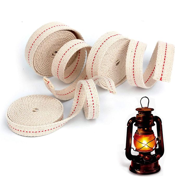 5 Rolls Oil Lamp Wicks Flat Oil Lanterns Wicks With Stitch For Oil Lamps  And Candle Burners, 30 Feet (red, 1/2 Inch)