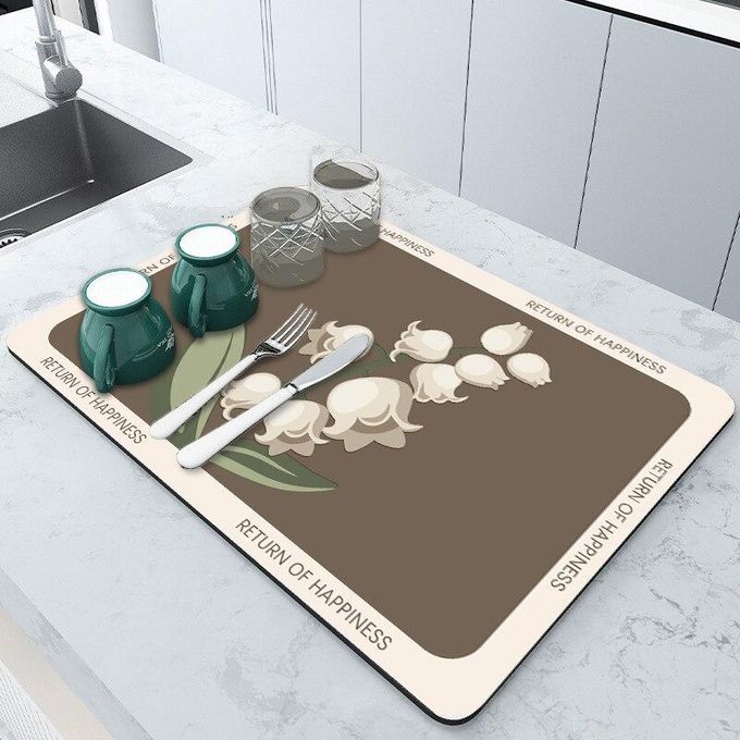 Super Absorbent Coffee Dish Large Kitchen Absorbent Draining Mat Drying Mat  Quick Dry Bathroom Drain Pad Kitchen Faucet Placemat