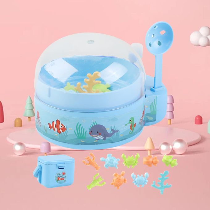 Blue Fish Kids Water Table Toy  Mini Fishing Game Toy, Spoon Scooping Fish  Toy,Wind up Kids Water Table Toys Fishing Games, Preschool Montessori Toys,  Table Top Water Activities Games for Toddler 