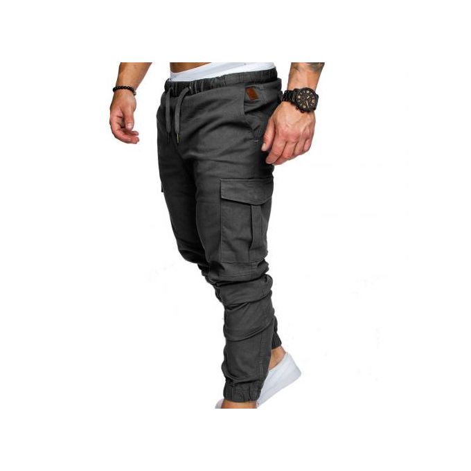 Casual Men Pants Autumn Streetwear Joggers Mens Loose Cargo Pant Drawstring  Elastic Waist Ankle-length Trousers | Fruugo DK