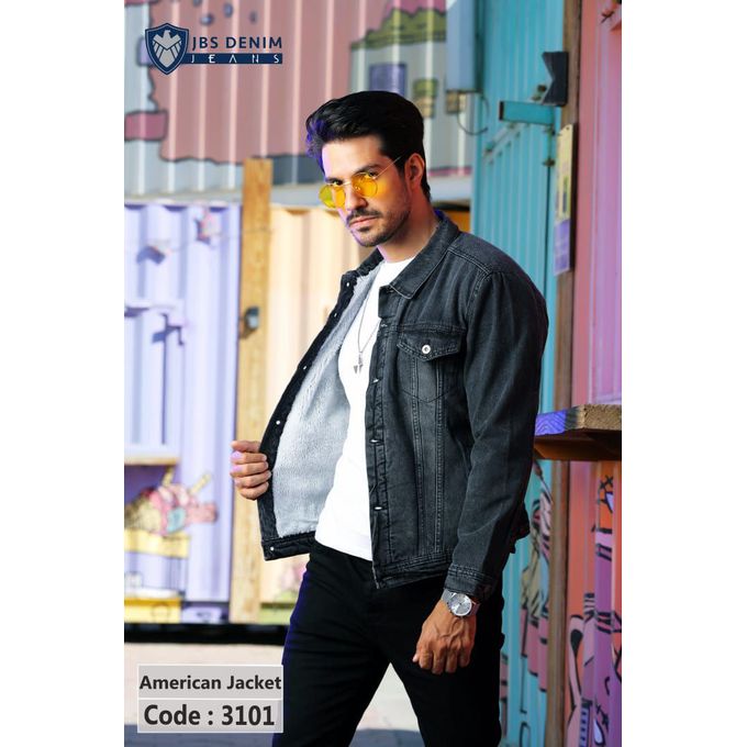 JBS Denim Men's Fur Lined Denim Jacket 