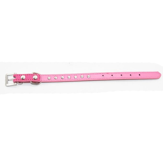 Hot Pink- Luxury Designer Monogram Empreinte Leather Dog Collar