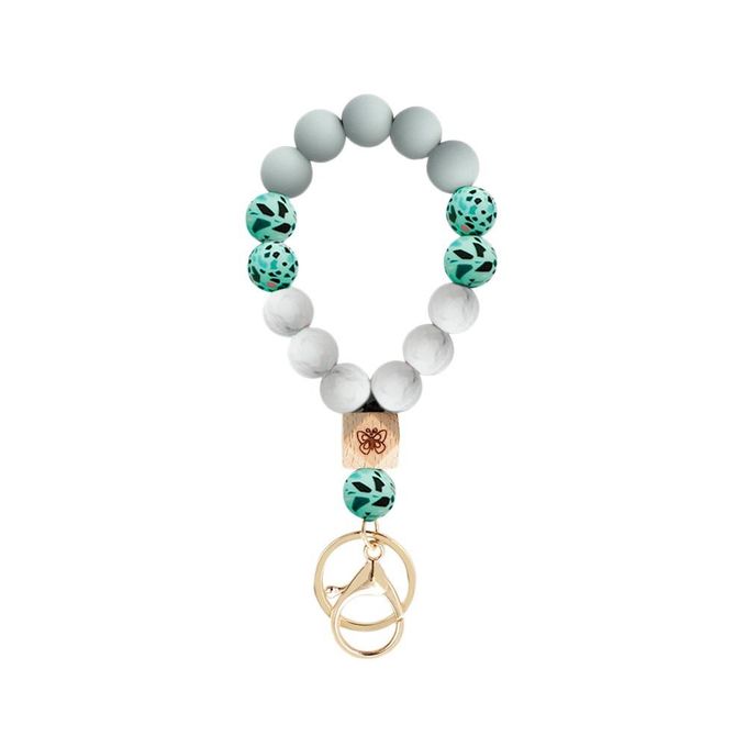 Silicone Beaded Keychain Bracelet | Pastel Color Fashion Beaded Keyrin –  zoocoming