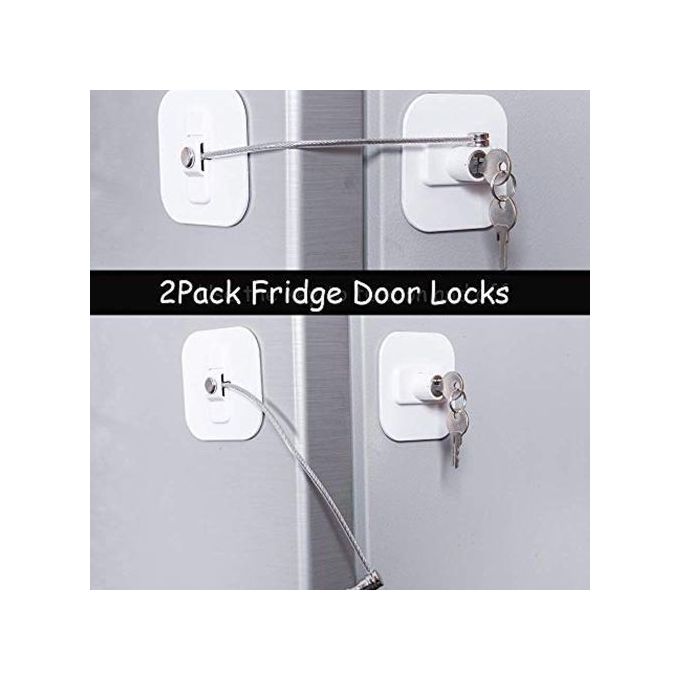 Refrigerator Lock, Mini Fridge Lock With Key For Adults, Lock For A Fridge,  Cabinet Door(White