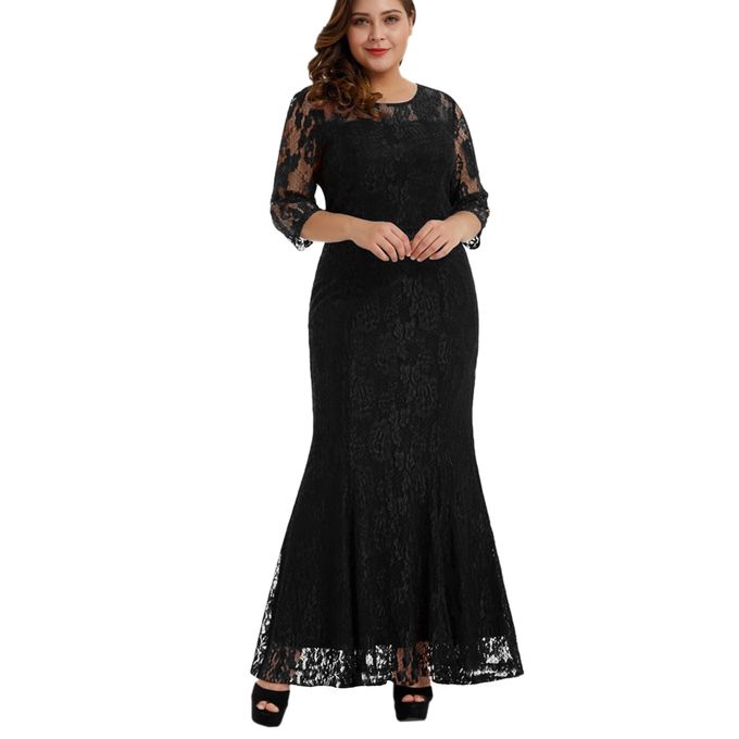 Fg Black Long Lace Dress For Women Fg Jumia Egypt