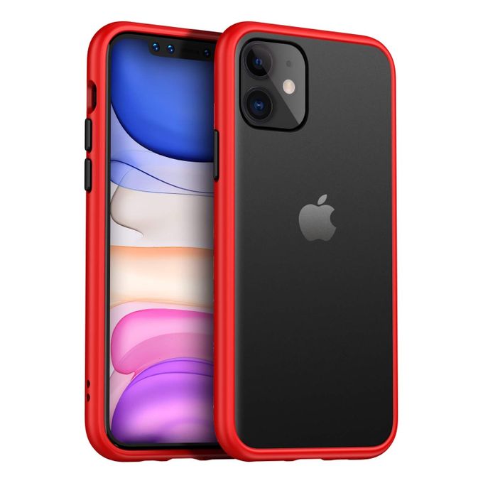 Generic Slim Fit Silicone Cover With Soft Edges For Apple Iphone 11 Red Black Buttons Best Price Online Jumia Egypt