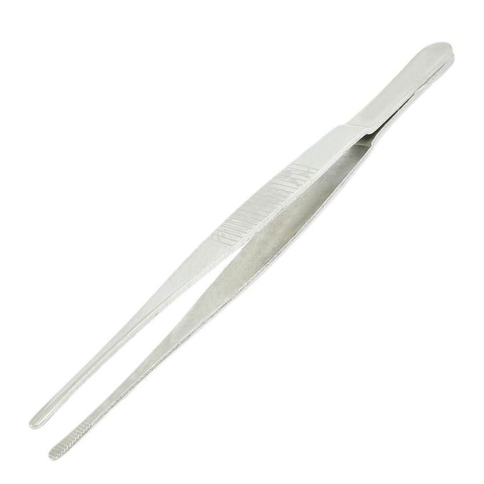 5.5 Long Silver Tone Stainless Steel Round Tip Tweezers 