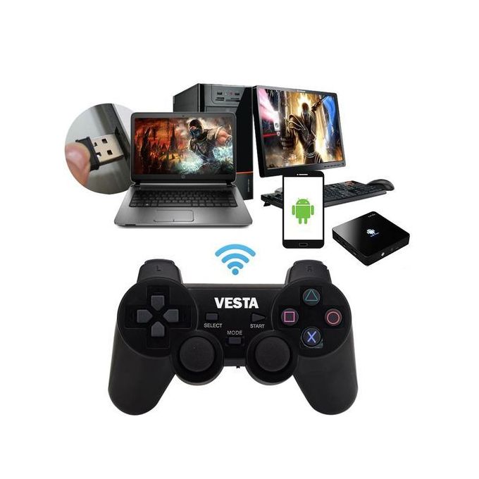 Shop Vesta 2 4ghz Wireless Vibration Joystick Game Controller Black Free Webcam With Mic Jumia Egypt