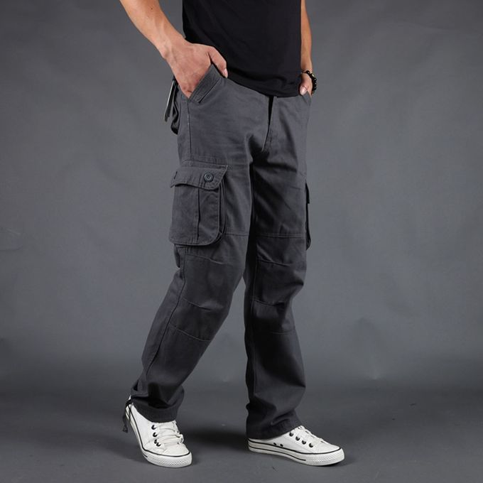 Men's Cargo Pants Men Casual Multi Pockets Large Size Pants