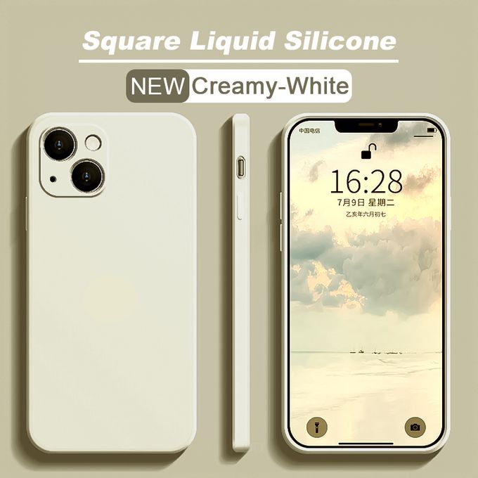 Generic Beige Color ASTUBIA Square Liquid Silicone Case For