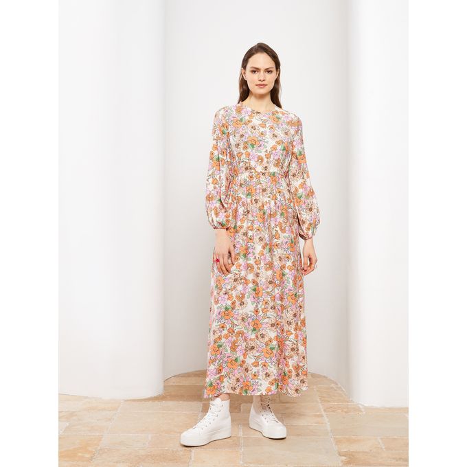 LC Waikiki Modest Crew Neck Floral Long 