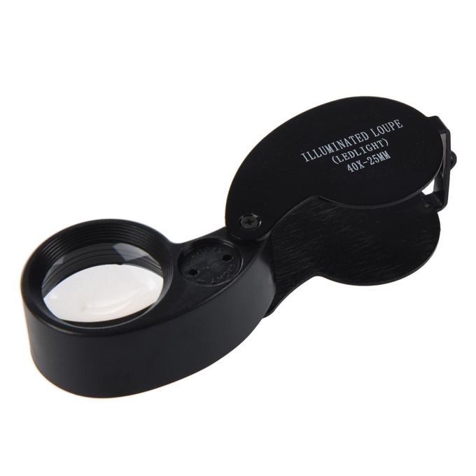 40X Magnifying Loupe Jewelry Eye Glass Magnifier LED Light