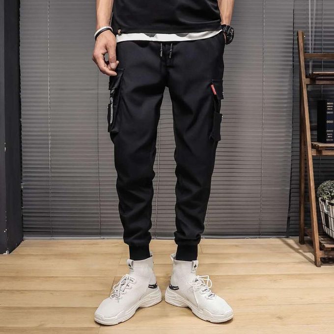 Fashion (Black)Black Cargo Pants Men Sweatpants Men's Working Pants  Overalls Casual Trouser Pantalon Homme CS ACU @ Best Price Online