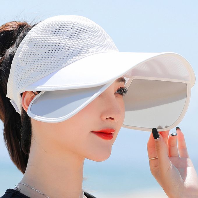 GLUTINOUS Retractable Brim Empty Top Hat Hiking Visor Hats Sports Hat  Female Sunshade Caps Bicycle Sun Hat (Color : B, Size : 55-58cm) :  : Clothing, Shoes & Accessories