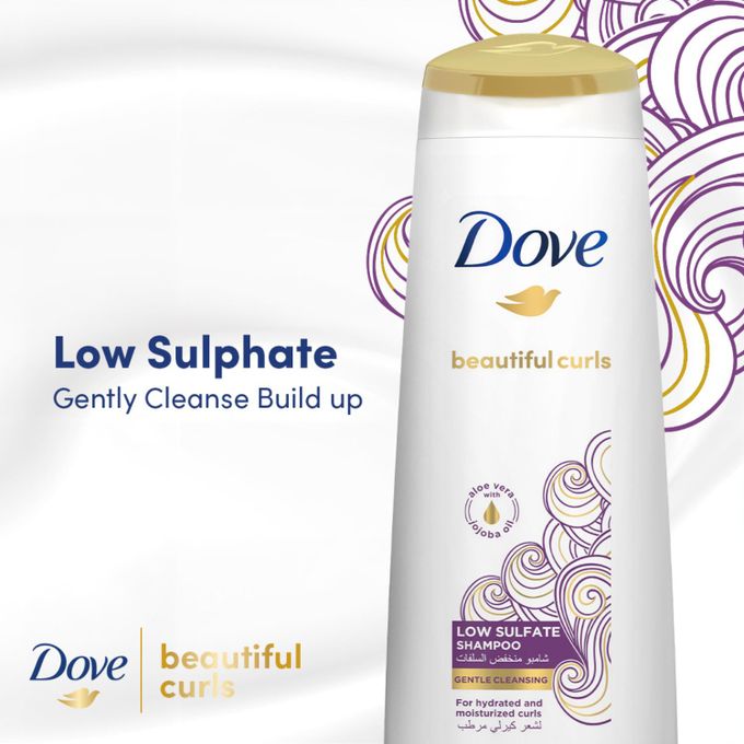 product_image_name-Dove-Beautiful Curls Shampoo with Aloe Vera & Jojoba Oil, Low Sulfate - 350ml-2