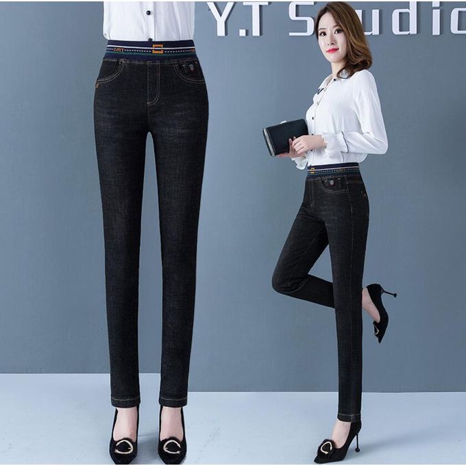 NEW Velvet warm Jeans for Women With High Waist Tight Blue Jeans